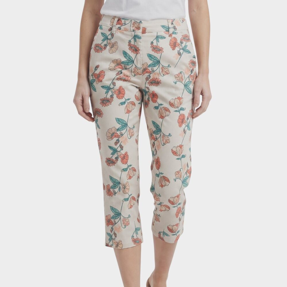 St Johns Bay Mid Rise Capri Pants Size 12 Womens Casual Stretch Cropped